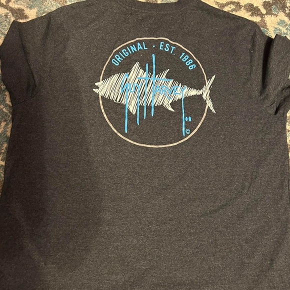 Guy Harvey Charcoal and Blue Fish Tee - Picture 3 of 4